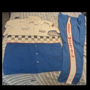 Vintage 80s RMR Rocky Mountain Raceways Mens Shirt XL & Pants Sz 42